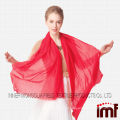 Super Thin 100% Wool Solid Red Scarf for Spring